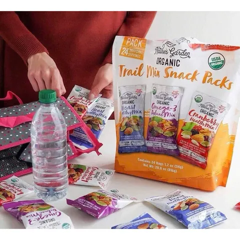 Hạt tổng hợp Nature's Garden organic trail Mix Snack Pack 816g (24gói)
