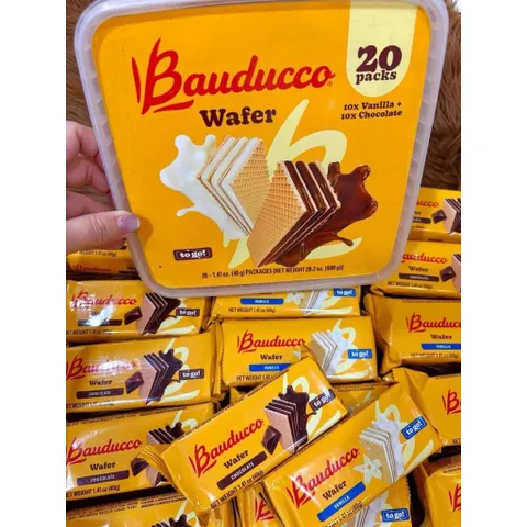 Bánh Waffle Bauducco Mỹ 800g - Bánh Xốp Vani và Socola Hương Vị Thơm Ngon - Đồ Ăn Vặt Lý Tưởng Cho Bữa Sáng và Giải Khát