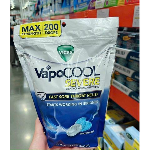 ( Hàng Mỹ) Kẹo ngậm Vicks VapoCOOL 200v date 2027