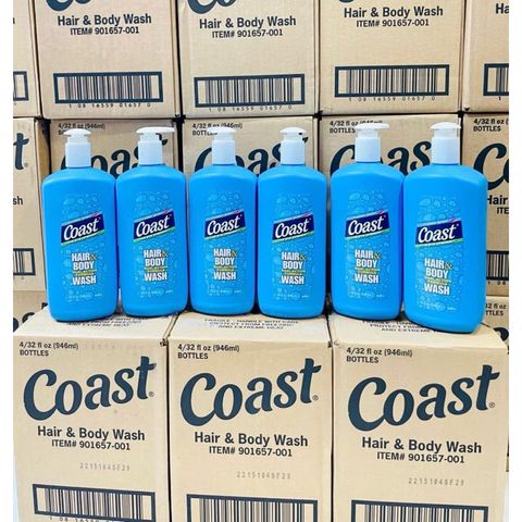 Sữa tắm gội 2-in-1 Coast Classic 946ml cho nam - Hương thơm quyến rũ, sạch tóc và da, hàng Mỹ