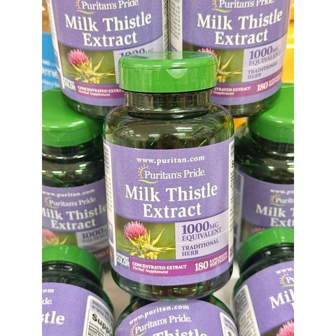 Viên bổ gan Puritan's Pride Milk Thistle 1000mg - Hỗ trợ sức khỏe gan, lọ 180 viên Mỹ