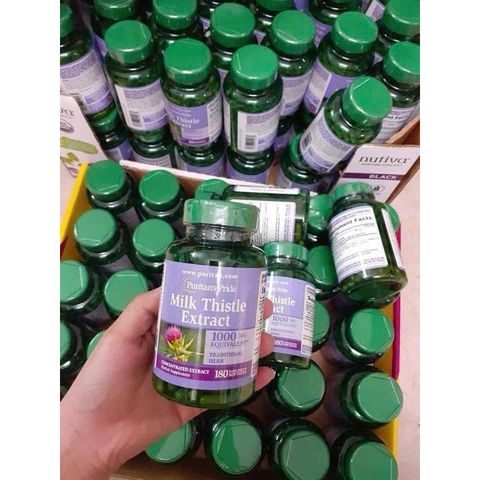Viên bổ gan Puritan's Pride Milk Thistle 1000mg - Hỗ trợ sức khỏe gan, lọ 180 viên Mỹ