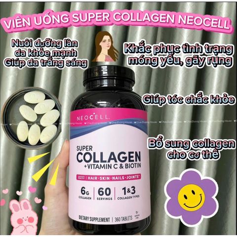 Viên Uống SUPER COLLAGEN NEOCELL 360 Viên - Bổ Sung Collagen Mỹ Mới Nhất, Cải Thiện Sức Khỏe Da