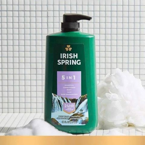 Sữa Tắm Gội Toàn Thân 5 trong 1 Irish Spring 887ML - Hương Thơm Tươi Mát, Chăm Sóc Da Cho Nam Giới, Hàng Mỹ