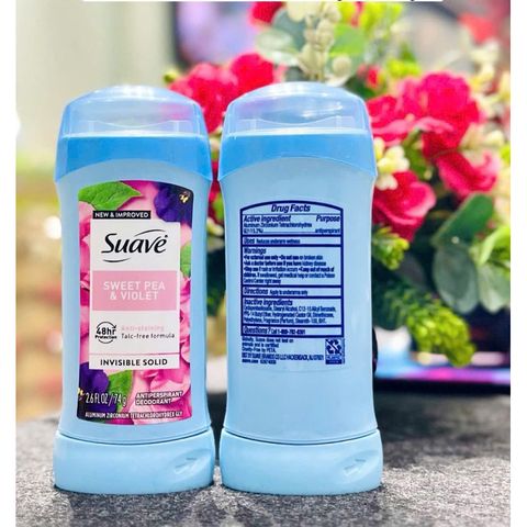 Lăn Khử Mùi Suave Sweet Pea & Violet 48h - Khử Mồ Hôi Hiệu Quả, Đem Lại Hương Thơm Tươi Mát, Chống Bết Dính 74g