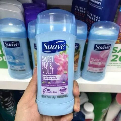 Lăn Khử Mùi Suave Sweet Pea & Violet 48h - Khử Mồ Hôi Hiệu Quả, Đem Lại Hương Thơm Tươi Mát, Chống Bết Dính 74g