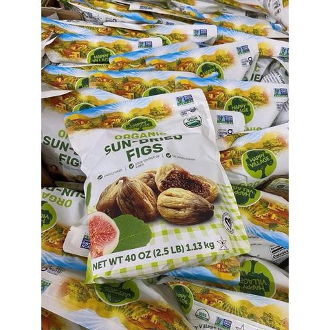 Quả Sung Sấy Khô Hữu Cơ Happy Village - Figs Organic 1.13kg Mỹ, Giàu Chất Xơ, Không Đường, Thuần Chay
