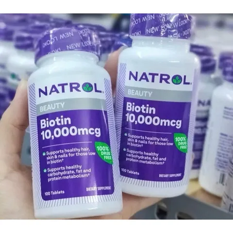 Viên Uống Hỗ Trợ Mọc Tóc Biotin 10000mcg Natrol Beauty Chính Hãng - Giúp Tóc Đẹp, Chắc Khỏe, Ngăn Rụng Tóc 100 Viên