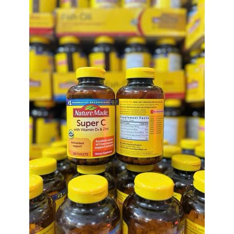 Viên Uống Bổ Sung Vitamin C Super C Immune Complex 200 Viên - Tăng Cường Hệ Miễn Dịch Tự Nhiên, Bảo Vệ Sức Khỏe