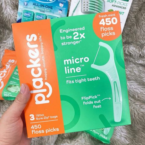 Tăm chỉ nha khoa Plackers Micro Mint - Gói 150 cây, Giúp Sạch Răng Miệng, Dễ Sử Dụng, Hơi Thở Thơm Mát - Nhập Khẩu Mỹ