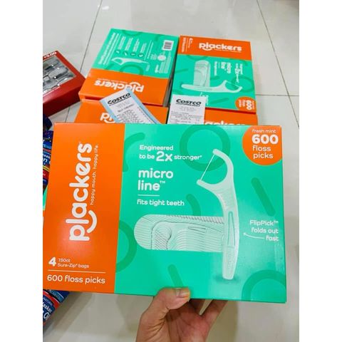 Tăm chỉ nha khoa Plackers Micro Mint - Gói 150 cây, Giúp Sạch Răng Miệng, Dễ Sử Dụng, Hơi Thở Thơm Mát - Nhập Khẩu Mỹ