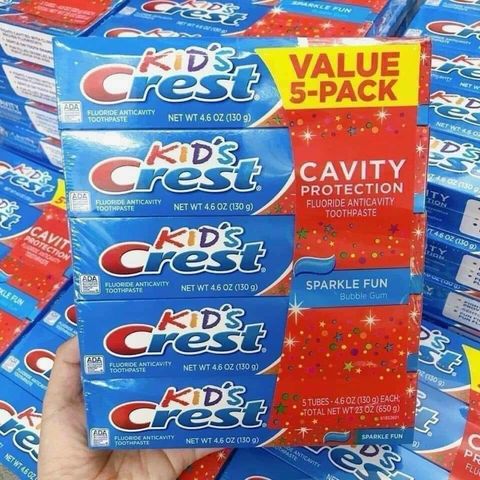 Kem Đánh Răng Crest Kids 130g - An Toàn Cho Bé, Chống Sâu Răng, Hương Vị Trái Cây Tự Nhiên, Không Chứa Đường