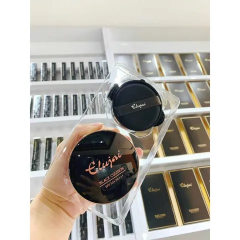 Phấn Nước Elujai Black Cushion Kèm Lõi - Che Khuyết Điểm Tốt, Mịn Màng, Trang Điểm Tiện Lợi từ Hàn Quốc