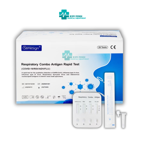 Bộ Test Nhanh Kháng Nguyên Genesign 5in1 - Kiểm Tra Covid-19, Cúm A/B, RSV và ADV Chỉ Trong 15 Phút