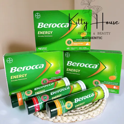 Viên sủi Berocca Úc bổ sung vitamin và khoáng chất năng lượng, tăng cường sức đề kháng, tuýp 15 viên cho người lớn và trẻ em trên 12 tuổi