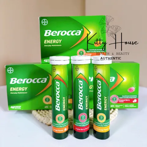 Viên sủi Berocca Úc bổ sung vitamin và khoáng chất năng lượng, tăng cường sức đề kháng, tuýp 15 viên cho người lớn và trẻ em trên 12 tuổi