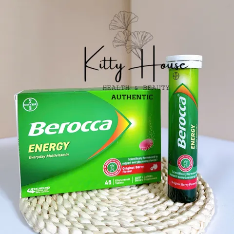 Viên sủi Berocca Úc bổ sung vitamin và khoáng chất năng lượng, tăng cường sức đề kháng, tuýp 15 viên cho người lớn và trẻ em trên 12 tuổi