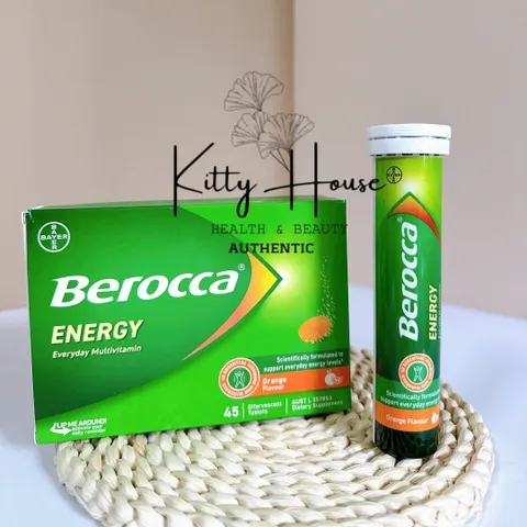 Viên sủi Berocca Úc bổ sung vitamin và khoáng chất năng lượng, tăng cường sức đề kháng, tuýp 15 viên cho người lớn và trẻ em trên 12 tuổi