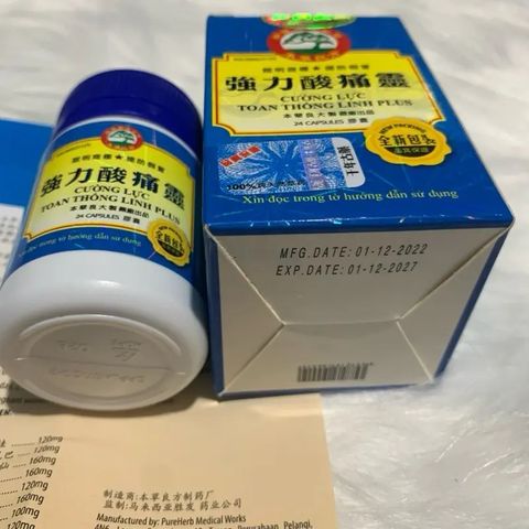 Cường Lực Toan Thống Linh Plus 24 Viên - Hỗ Trợ Giảm Đau Xương Khớp, Đau Lưng, Mỏi Gối, Viêm Khớp Chuyên Dụng từ Malaysia