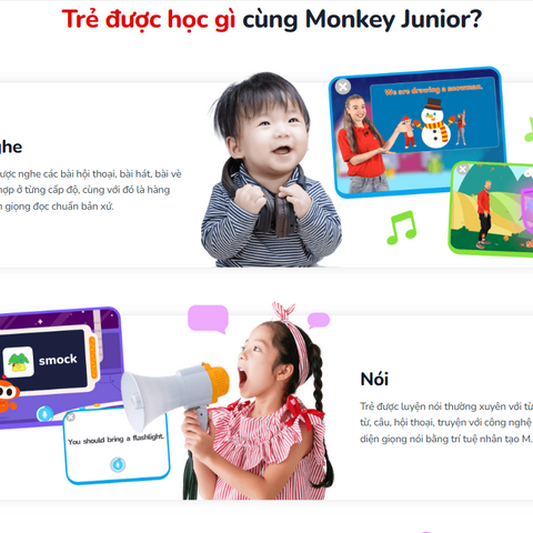 Monkey Junior 5.0 cho trẻ 0-11 tuổi - Phát triển kỹ năng nghe, nói, đọc, viết hoàn toàn mới 2024