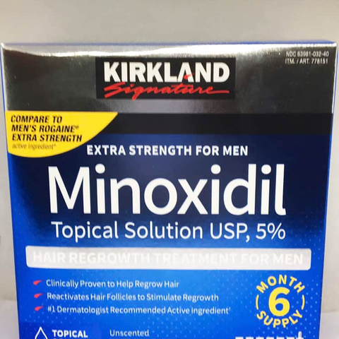 Dung dịch mọc tóc cho nam Kirkland Minoxidil 5% - Hộp 6 ống x60ml - Kích thích tóc mọc nhanh và khỏe