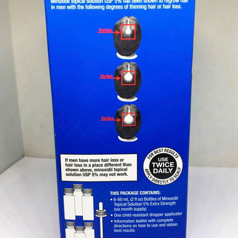 Dung dịch mọc tóc cho nam Kirkland Minoxidil 5% - Hộp 6 ống x60ml - Kích thích tóc mọc nhanh và khỏe