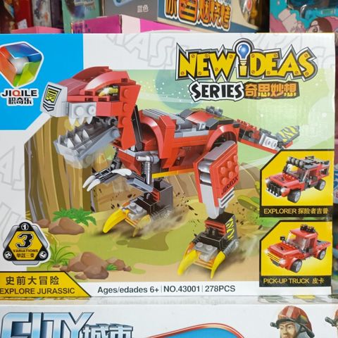 Đồ Chơi Lắp Ráp JIQILE 43001 43017 Robot Khủng Long Biến Hình Thành Xe Ô Tô, Máy Bay, Tàu Thủy - Bộ Lego Khám Phá Thế Giới Jurassic