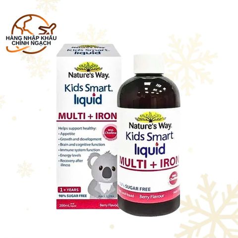 Siro bổ sung sắt và vitamin cho trẻ - Nature's Way Kids Smart Liquid Multi + Iron 200ml - Hỗ trợ sức khỏe, tăng cường miễn dịch hiệu quả