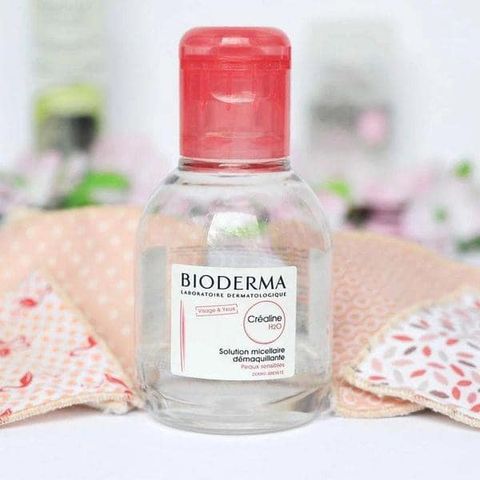 Tẩy trang Bioderma Crealine H2O 100ml (hồng) – sạch dịu, mini tiện lợi