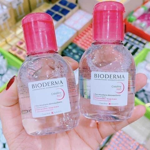 Tẩy trang Bioderma Crealine H2O 100ml (hồng) – sạch dịu, mini tiện lợi