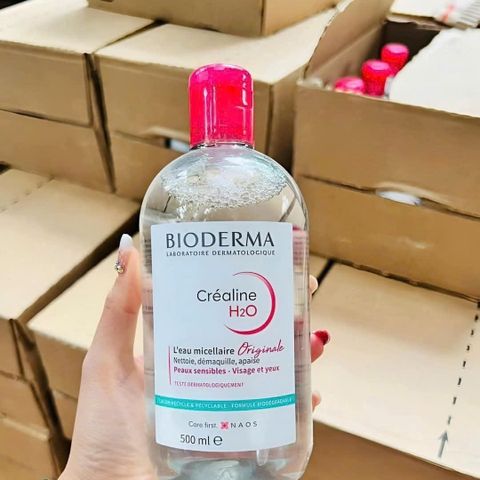 Tẩy trang Bioderma Sensibio H2O 500ml (hồng) – làm sạch, dịu da