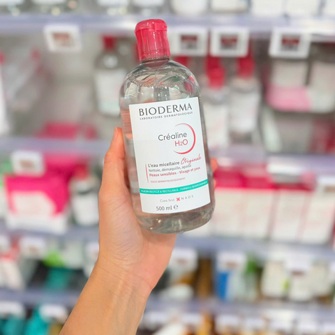 Tẩy trang Bioderma Sensibio H2O 500ml (hồng) – làm sạch, dịu da