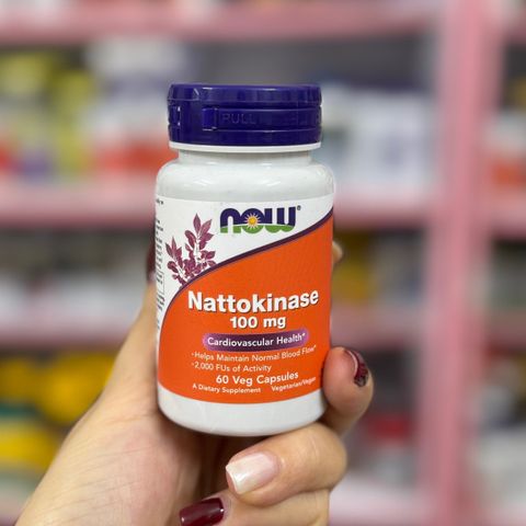 NOW Nattokinase 100mg 60 viên – Hỗ trợ tuần hoàn máu, tim mạch khỏe mạnh ngăn ngừa đột quỵ