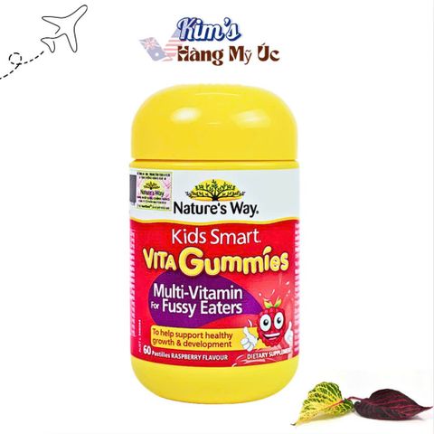 Kẹo Dẻo Bổ Sung Vitamin Nature's Way Kids Smart Vita Gummies - Hỗ Trợ Trẻ Biếng Ăn, Tăng Cường Miễn Dịch, 60 Viên