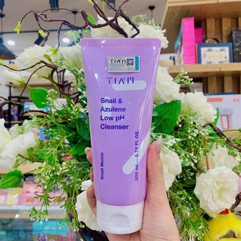 Sữa Rửa Mặt Tia'm Snail & Azulene Low PH 200ml - Làm Sạch Dịu Nhẹ, Cung Cấp Độ Ẩm Cho Da Nhạy Cảm, Dịch Lọc Ốc Sên Chống Oxy Hóa