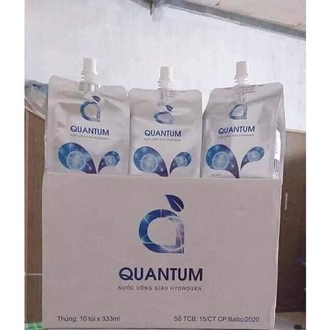 Nước Lượng Tử HYDROGEN QUANTUM - Bù Nước Nhanh Cho Người Chơi Thể Thao, Thùng 10 Túi, Tăng Cường Sức Khỏe, Giàu Hydrogen