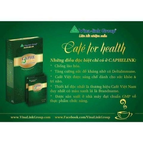 Cà Phê Thảo Dược Caphelink Hỗ Trợ Sức Khỏe - Giúp Tỉnh Táo, Tăng Cường Miễn Dịch - Hộp 20 Gói Chất Lượng Cao