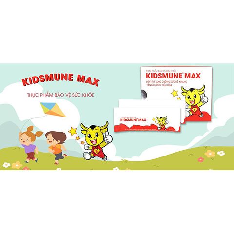 KIDSMUNE Max - Tăng Cường Sức Đề Kháng Cho Trẻ Biếng Ăn & Ốm Vặt, Dinh Dưỡng Thiết Yếu Giúp Phát Triển Toàn Diện