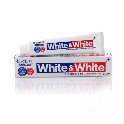 Kem Đánh Răng White & White LION 150g - Nhật Bản Chính Hãng, Trắng Răng Sạch Sâu, Ngừa Sâu Răng, Hương Bạc Hà Mát Lạnh