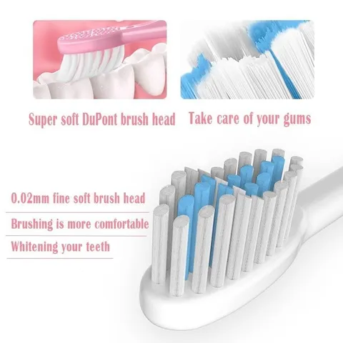 Bàn Chải Đánh Răng Điện Âm Thanh Tự Động Chống Nước - 3 Đầu Bàn Chải Siêu êm, Giúp Sáng Răng và Bảo Vệ Nướu