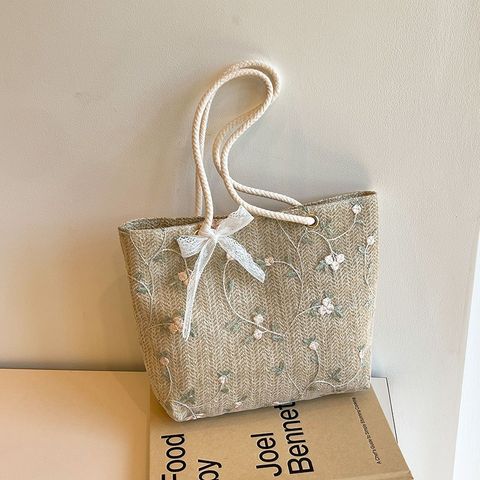Túi Cói Vintage Đi Biển Đeo Vai Thời Trang Nữ - Túi Tote Có Khóa Bấm Tiện Lợi Size Lớn - Phong Cách Du Lịch Cổ Điển