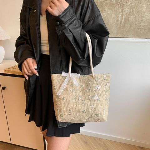 Túi Cói Vintage Đi Biển Đeo Vai Thời Trang Nữ - Túi Tote Có Khóa Bấm Tiện Lợi Size Lớn - Phong Cách Du Lịch Cổ Điển