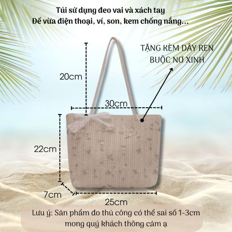Túi Cói Vintage Đi Biển Đeo Vai Thời Trang Nữ - Túi Tote Có Khóa Bấm Tiện Lợi Size Lớn - Phong Cách Du Lịch Cổ Điển