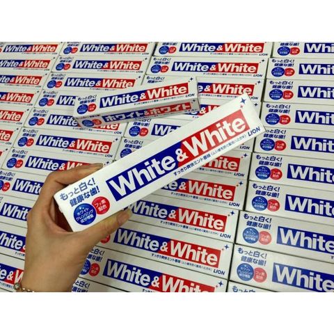 Kem Đánh Răng White & White Lion Nhật Bản 150g - Siêu Trắng An Toàn, Hơi Thở Thơm Mát, Chăm Sóc Răng Miệng Từ Thiên Nhiên