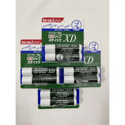 Son dưỡng môi XD chống khô nứt nẻ Mentholatum Medicated Lip Stick Rohto Nhật Bản.