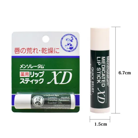 Son dưỡng môi XD chống khô nứt nẻ Mentholatum Medicated Lip Stick Rohto Nhật Bản.