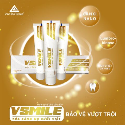 Combo Viên Uống Tăng Cường Sức Khỏe & Kem Đánh Răng Vsmile - Chăm Sóc Răng Miệng, Tăng Đề Kháng, Chính Hãng Việt Nam