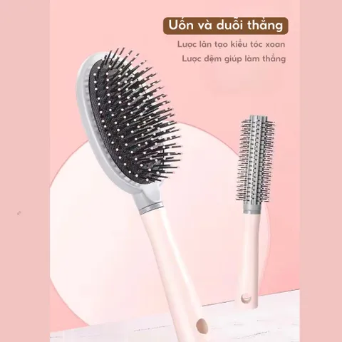 Lược Sấy Phồng Tạo Kiểu Massage Cao Cấp - Chống Tĩnh Điện, Thiết Kế Thanh Lịch, Phù Hợp Với Tất Cả Loại Tóc