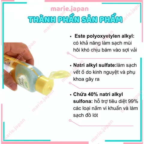 Nước Giặt Đồ Lót Lingerie Soap Nhật Bản 120ml - Giữ Sạch Thơm Tho Từ Ký Sinh Trùng, Dùng Cho Quần Lót Phụ Nữ