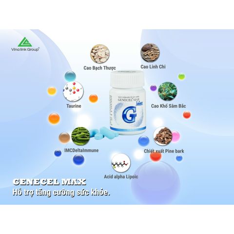Thực Phẩm Hỗ Trợ Tăng Cường Sức Đề Kháng GENECEL MAX - Giảm Oxy Hóa, Chống Lão Hóa Hiệu Quả, Bổ Sung Vitamin Và Khoáng Chất